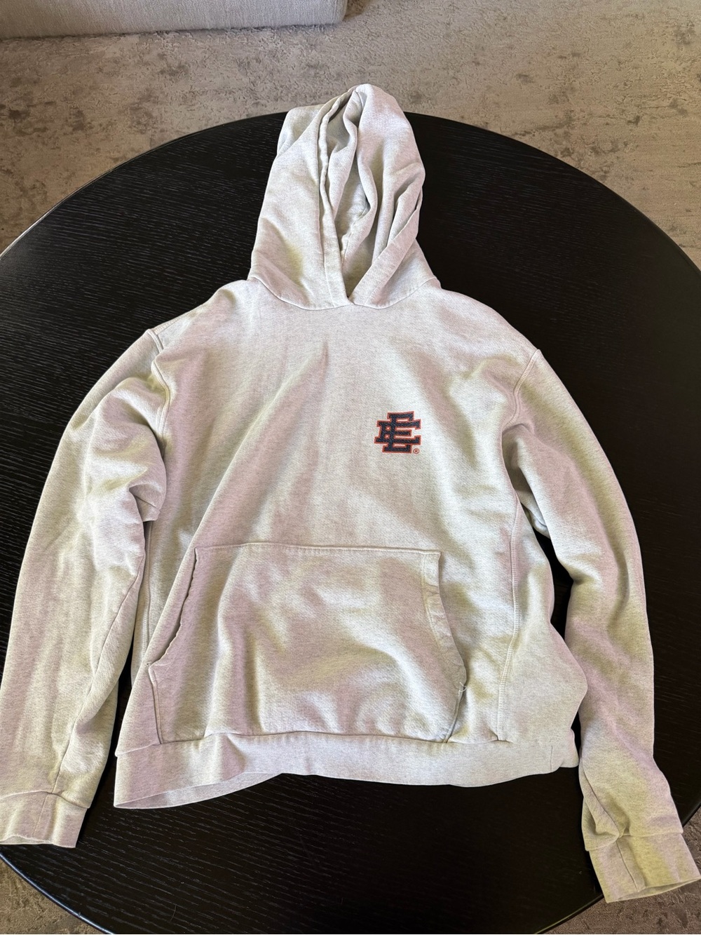 Eric Emanuel Light Gray Hoodie with Logo Tag